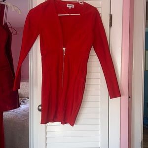 Red mini long sleeve dress